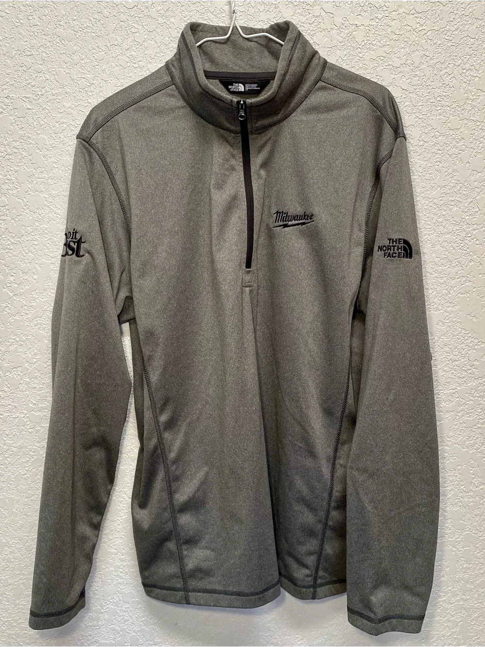 Milwaukee Tools x Do It Best x TNF Pullover Mens Large Grey 1/4 Zip Shirt Jacket
